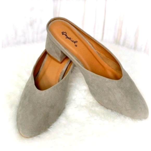 Qupid NWT Vegan Suede Slip On Mule 6 - Picture 1 of 9